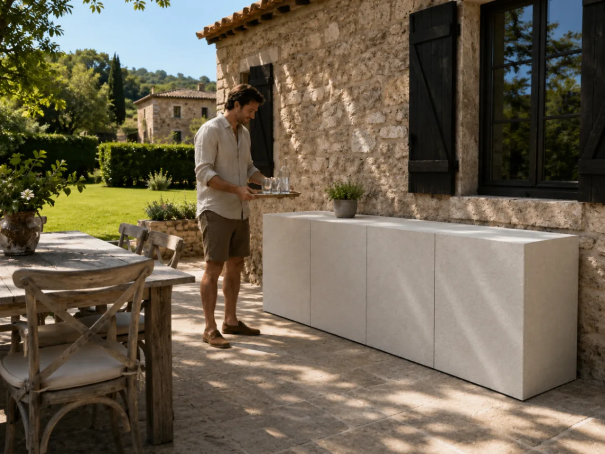 RO. betonlook module tegen mediterrane gevel
