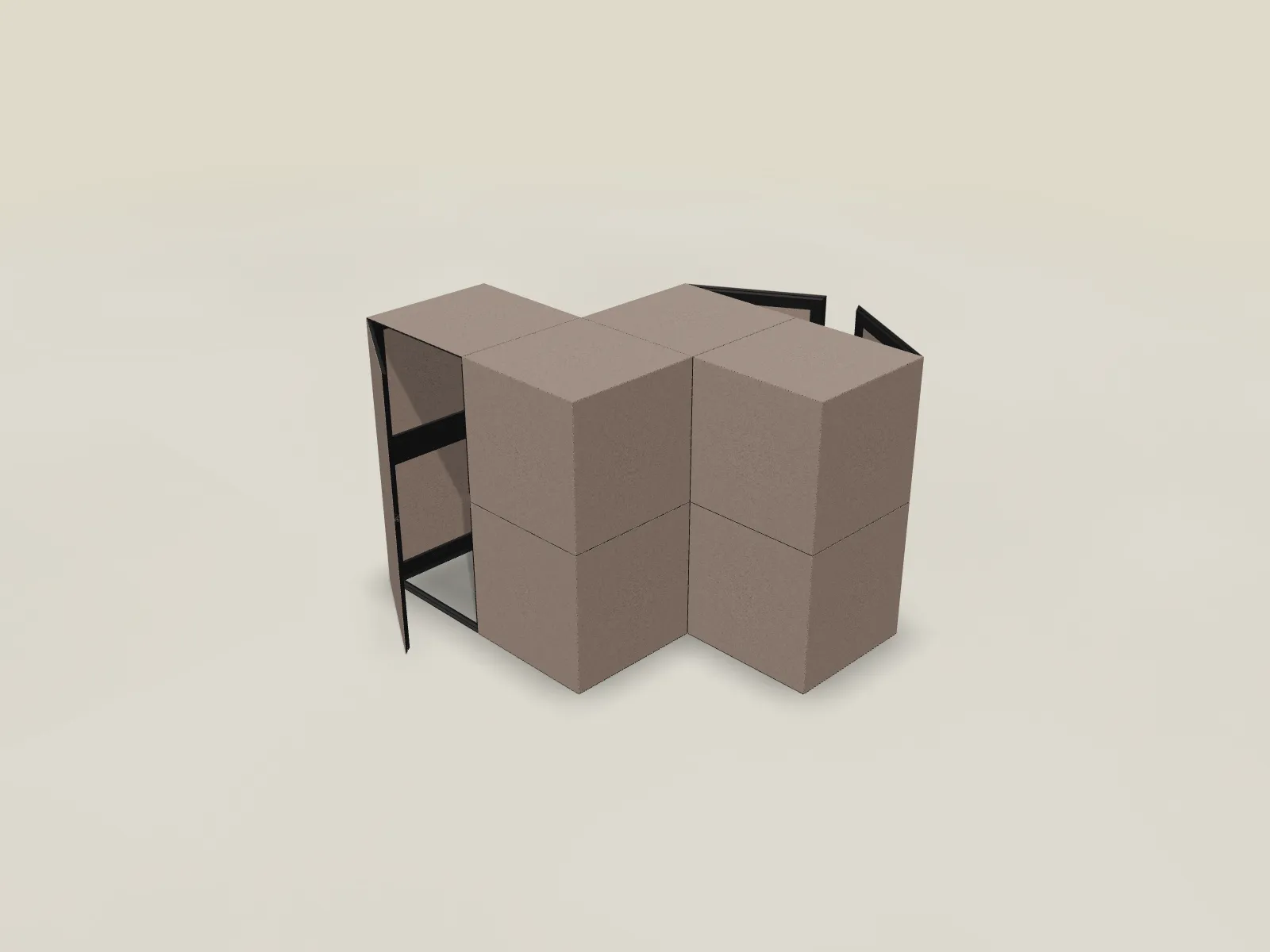 Medium-height zigzag cabinet