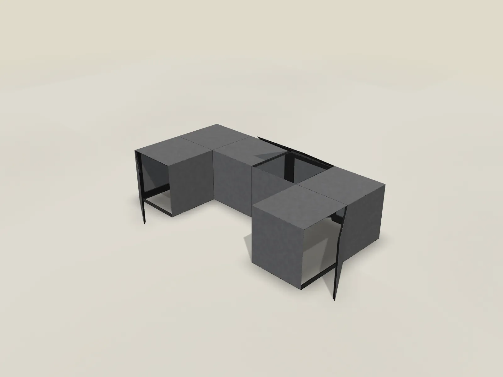 Armoire basse en U